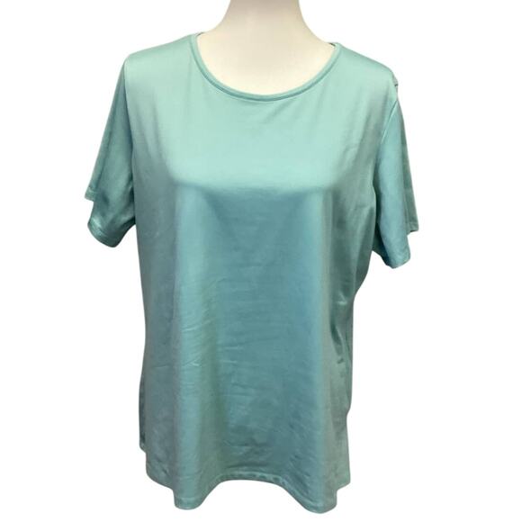 East 5th Woman Plus 1X Nylon Blend Short Sleeve Super Soft Crew Neck Tee Shirt - Picture 1 of 6